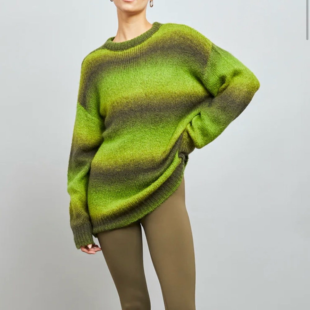 Carbon38 Green ombre Striped Sweater - Picture 9 of 10